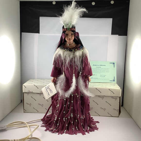 NWT VTG Duck House Heirloom Dolls Night Light Lamp - AMADARY 18" Native American - Picture 2 of 10